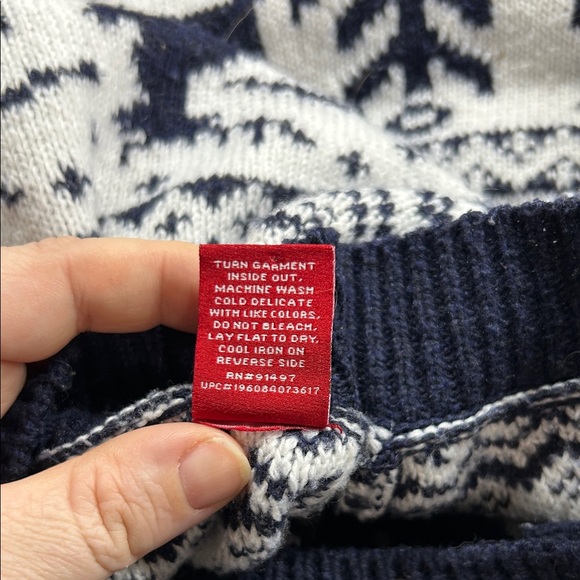 Navy and White Women's Cardigan Sweater - Picture 4 of 4